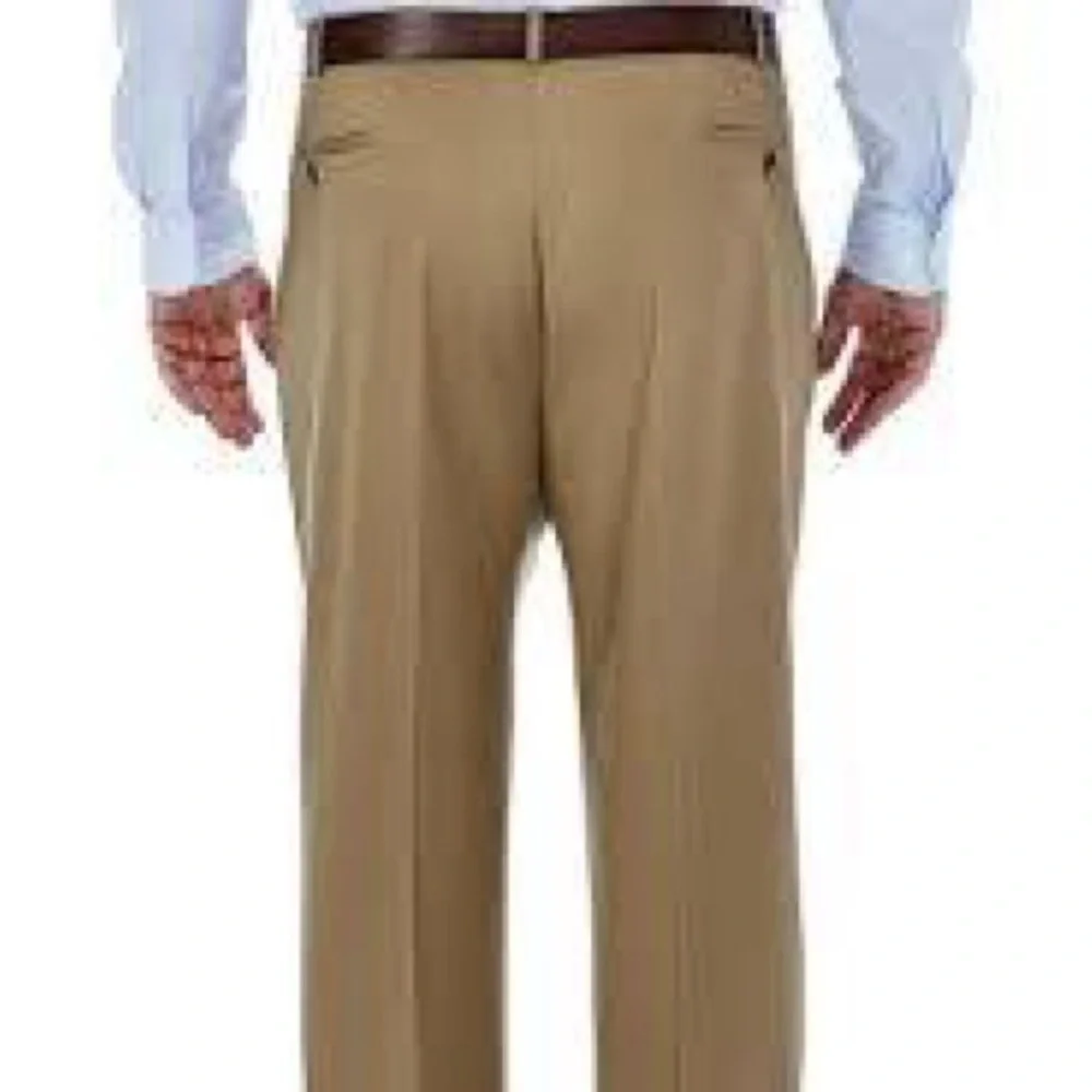 Ralph Lauren Pleated Dark Tan Cotton Khaki Pants 44x29 NWT
